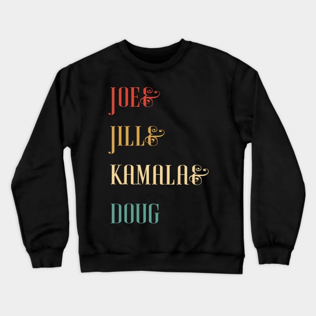 joe jill kamala doug -  joe Retro Gift Crewneck Sweatshirt by WassilArt